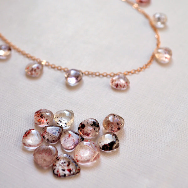 Gemstone Necklace in Rose Gold with Lepidocrocite