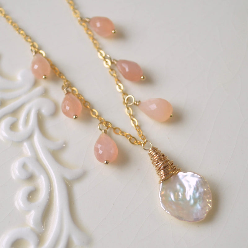Peach Moonstone Necklace