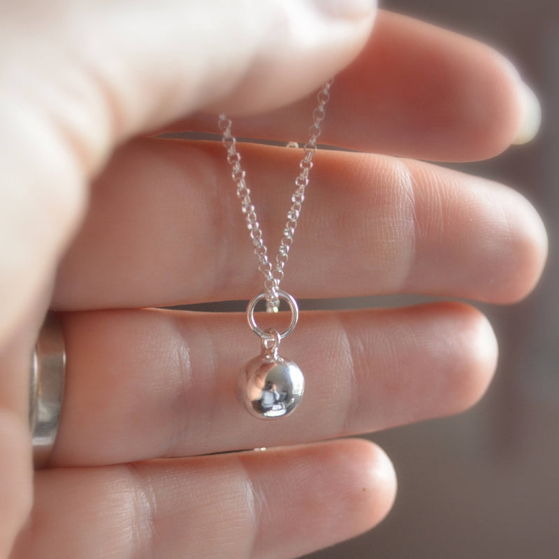Jingle Bell Necklace in Sterling Silver
