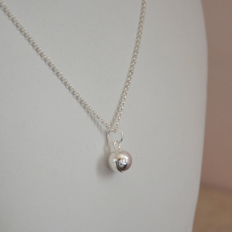 Jingle Bell Necklace in Sterling Silver