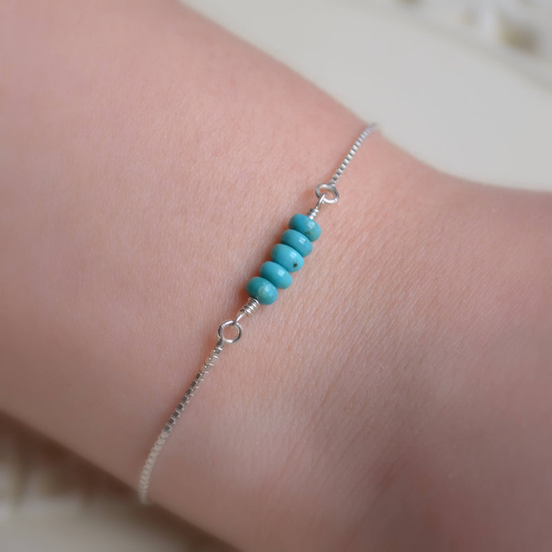 Real Turquoise Bracelet in Sterling Silver for Teens