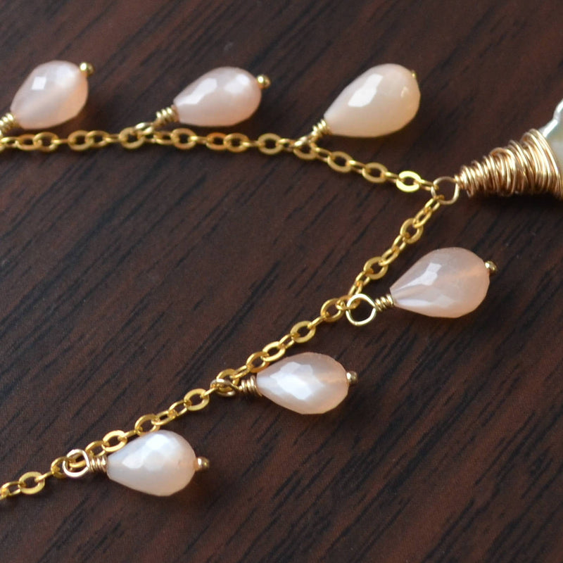 Peach Moonstone Necklace