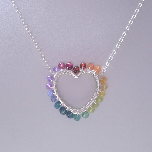 Heart Shaped Rainbow Necklace