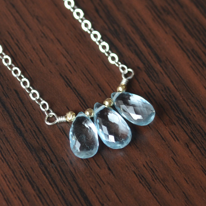 Real Blue Topaz Necklace