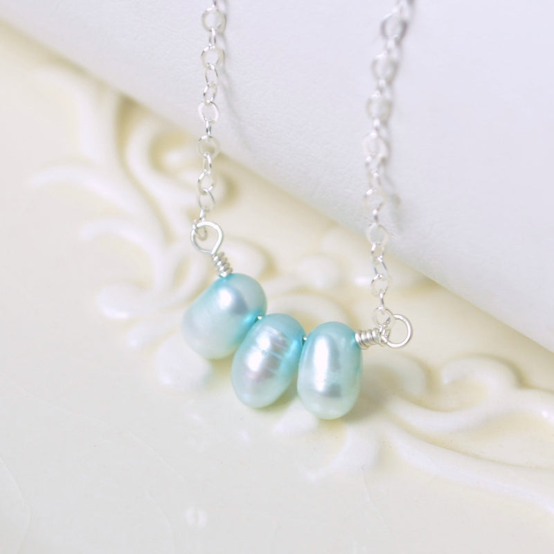 Aqua Pearl Necklace