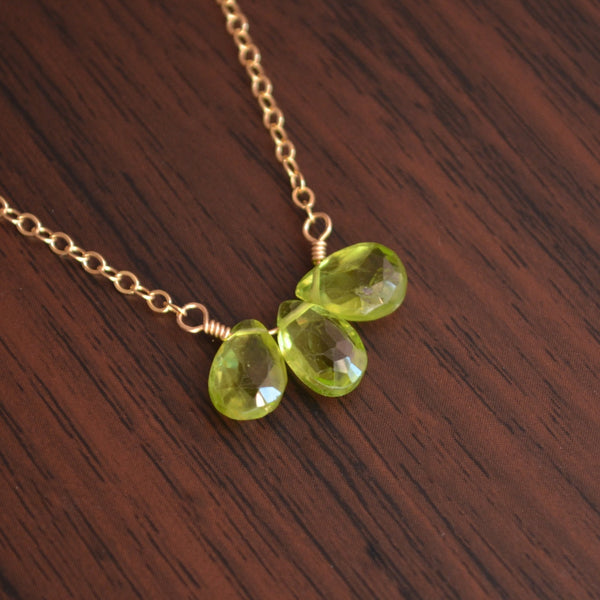 Gold and Peridot Necklace
