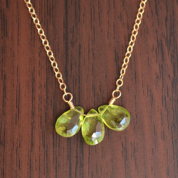 Gold and Peridot Necklace