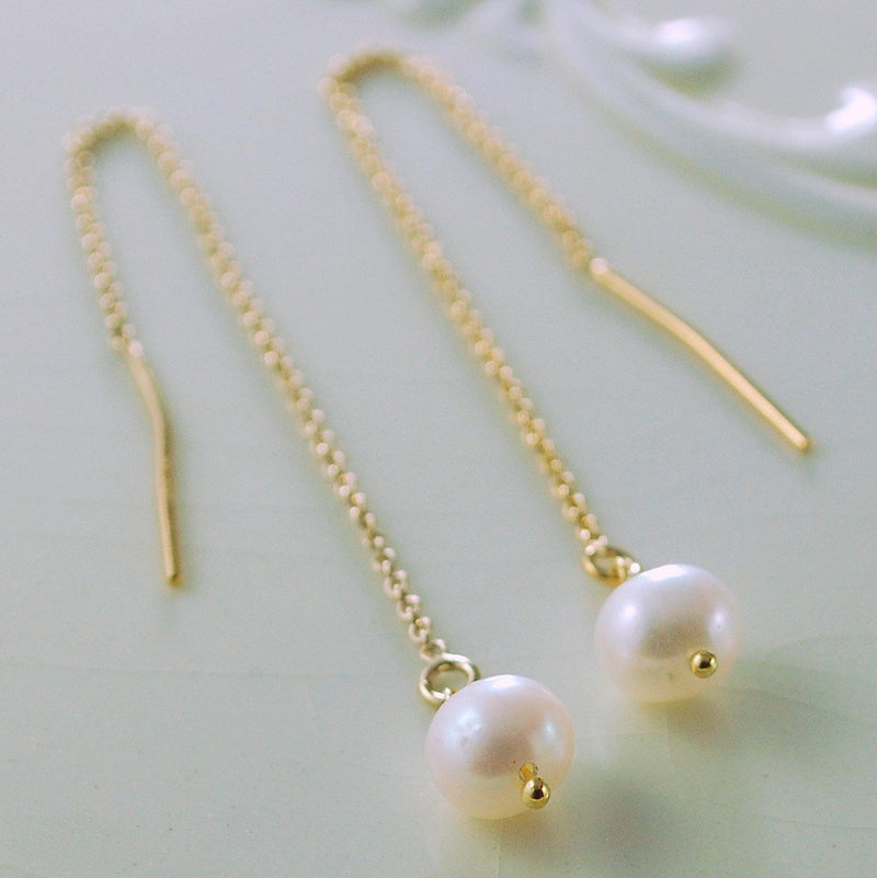 White Genuine Freshwater Pearl Earrings