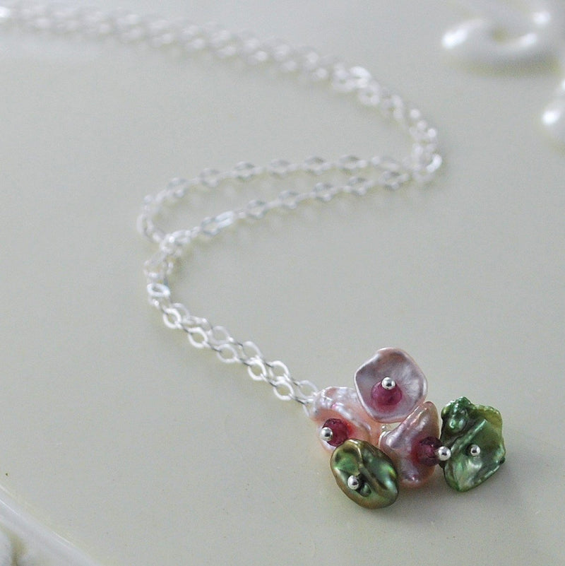 Child's Flower Blossom Pearl Necklace
