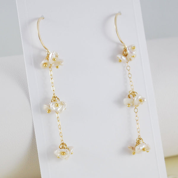 Keishi Pearl Cluster Earrings