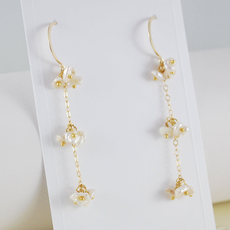 Keishi Pearl Cluster Earrings