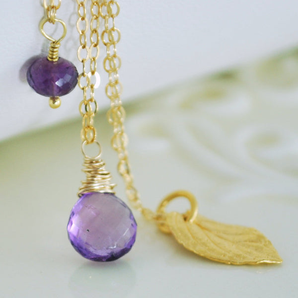 Amethyst Necklace Layering Set