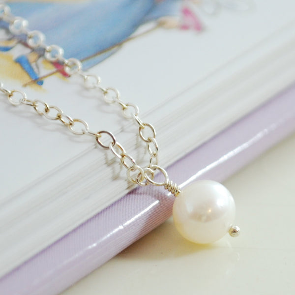 Simple Drop Pearl Necklace for Girls
