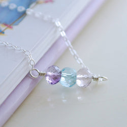 Child's Family Necklace with Real Birthstones