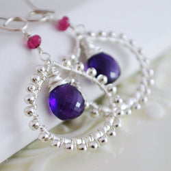 Grape Purple Amethyst Earrings