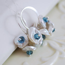 London Blue Topaz Earrings with Teal Gemstone
