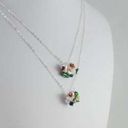 Pearl Flower Blossom Necklaces - Set of Two
