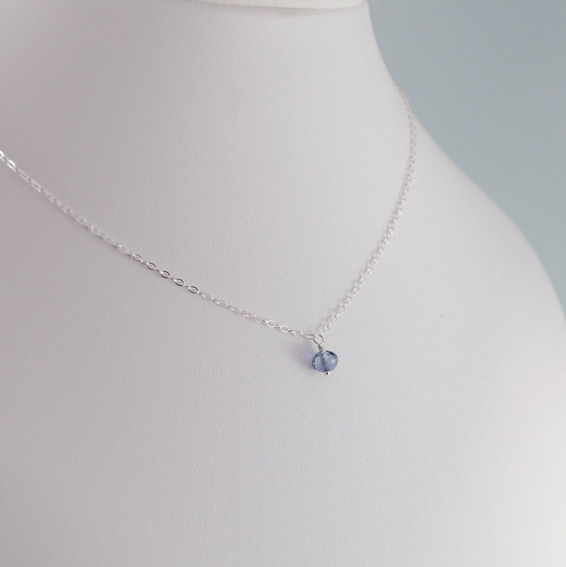Navy Blue Iolite Necklace for Child in Sterling Silver