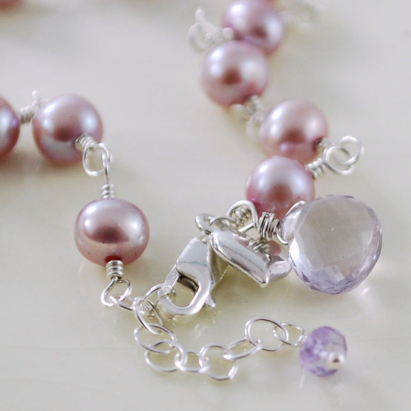 Lilac Pearl Bracelet for Flower Girls