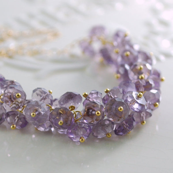 Genuine Amethyst Cluster Necklace - Made to Order - Lilacs