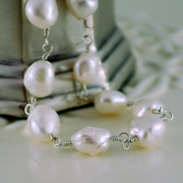 Keishi Pearl Necklace with Natural Genuine Freshwater Pearls