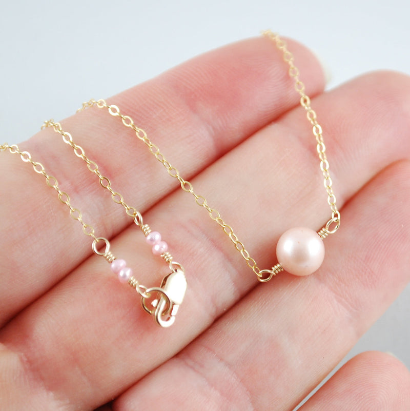 Mother Daughter Pearl Necklace Set