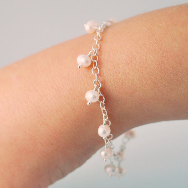 White Pearl Bracelet for Girls