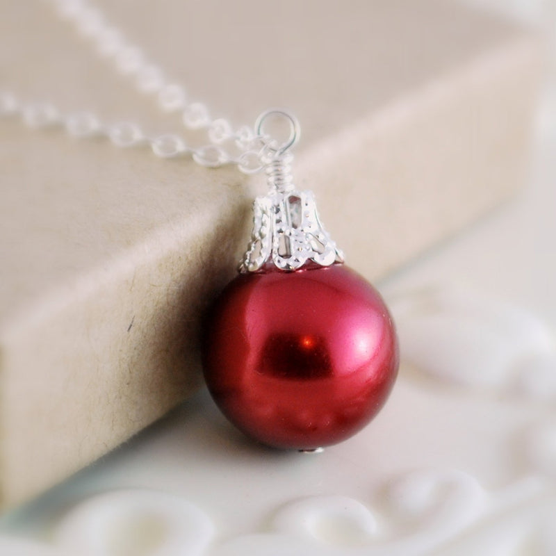 Christmas Jewelry with Large Glass Pearl