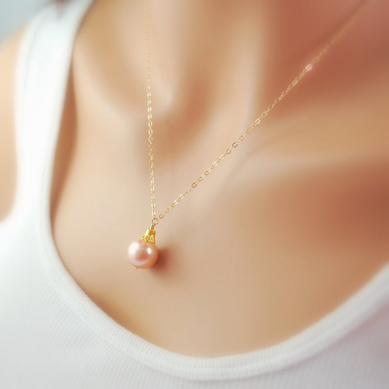 Plum Necklace and Glass Pearl