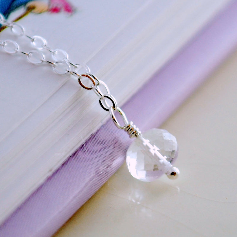 Dainty Crystal Quartz Necklace for Girls