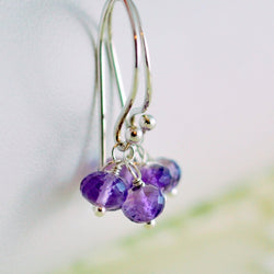 Purple Earrings and Amethyst Gemstone