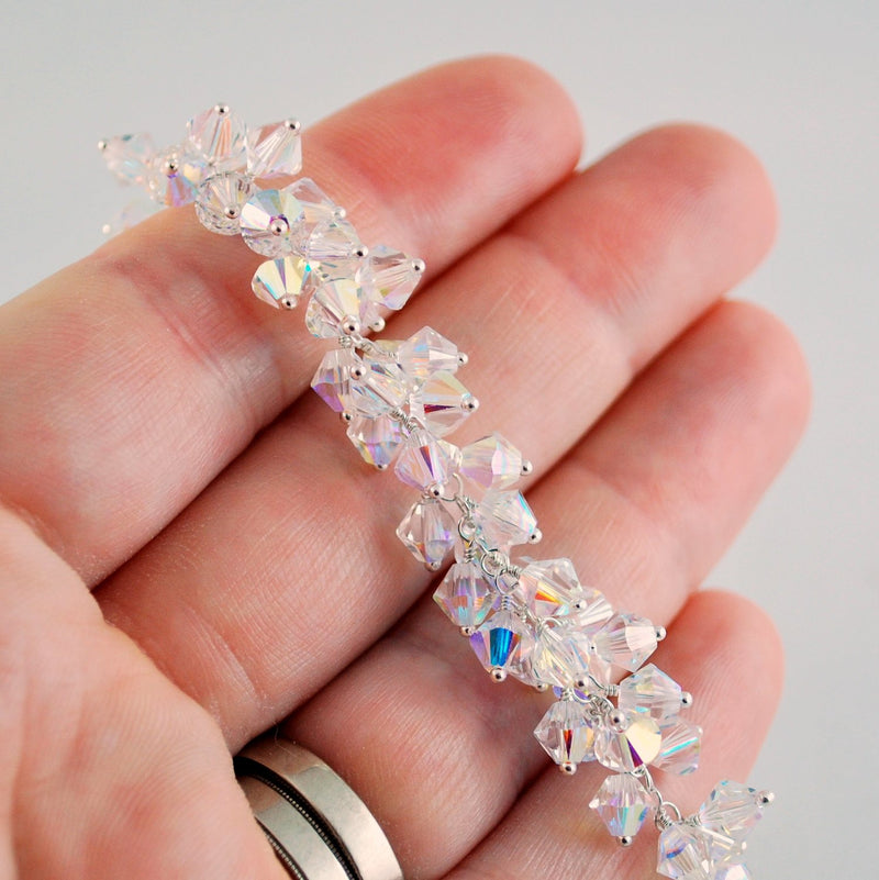 Winter Wedding Bracelet with Swarovski Crystals - Icy Morning