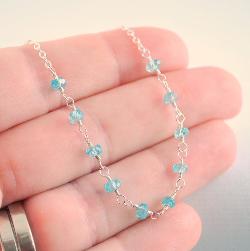 Blue Zircon Necklace for Child