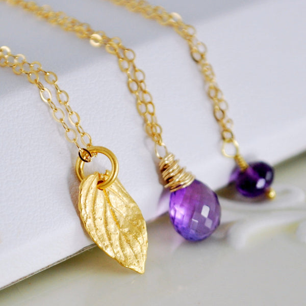 Amethyst Necklace Layering Set