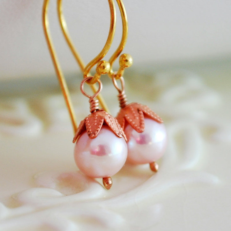 Pink Pearl Earrings