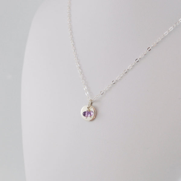Custom Birthstone Necklace for Tween in Sterling Silver