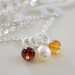 Mother's Day Birthstone Necklace in Sterling Silver