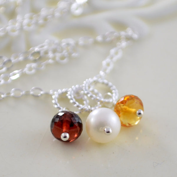 Mother's Day Necklace with Six Birthstones