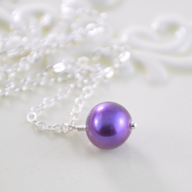 Purple Pearl Necklace for Flower Girls