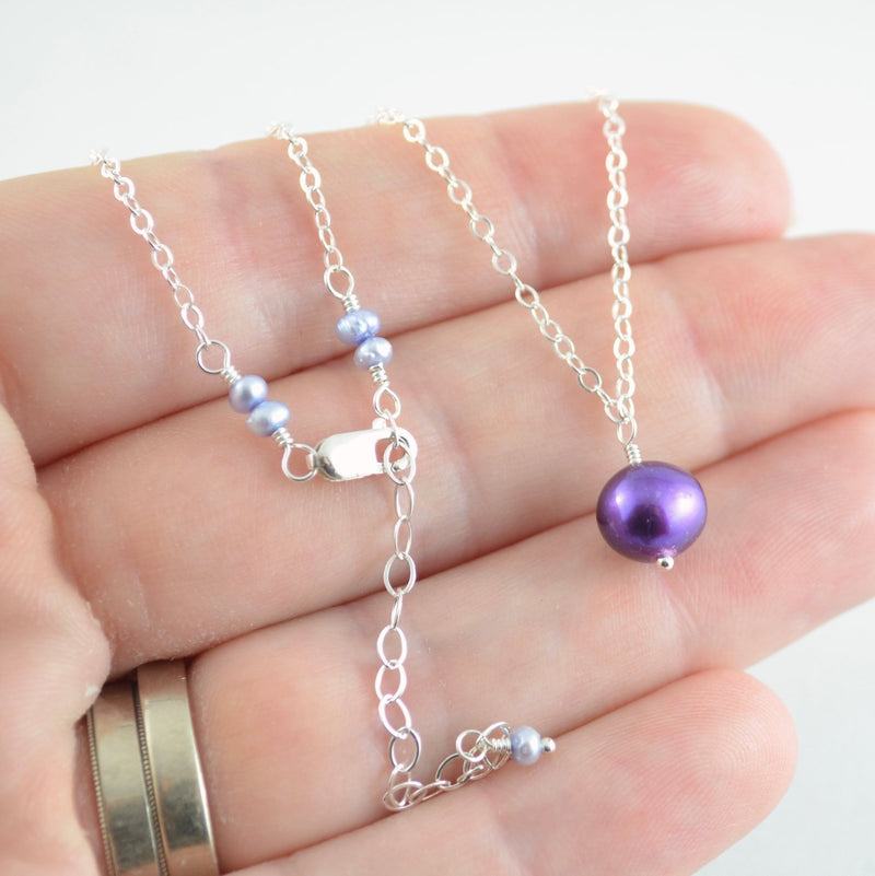 Purple Pearl Necklace for Flower Girls