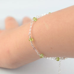 Dainty Peridot Bracelet for Girls