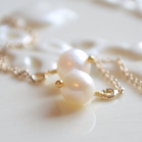 White Genuine Freshwater Pearl Earrings