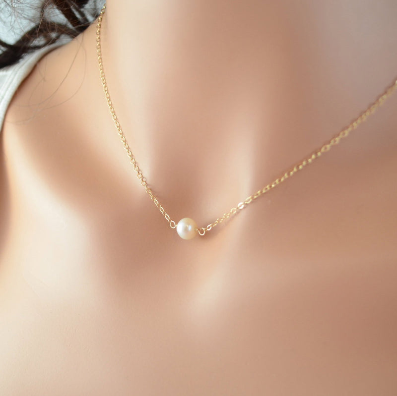 White Pearl Choker, Freshwater Pearl Necklace
