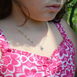 Peridot Necklace with Floral Pendant