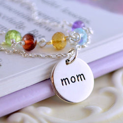 Family Necklace for Mom in Sterling Silver