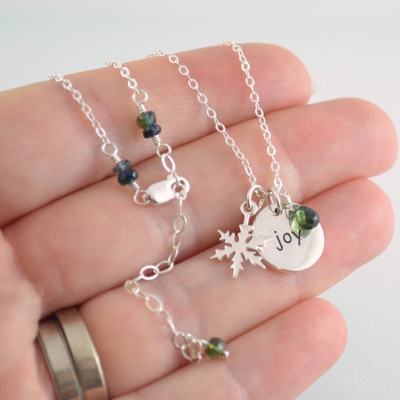 Christmas Necklace with Snowflake Charm