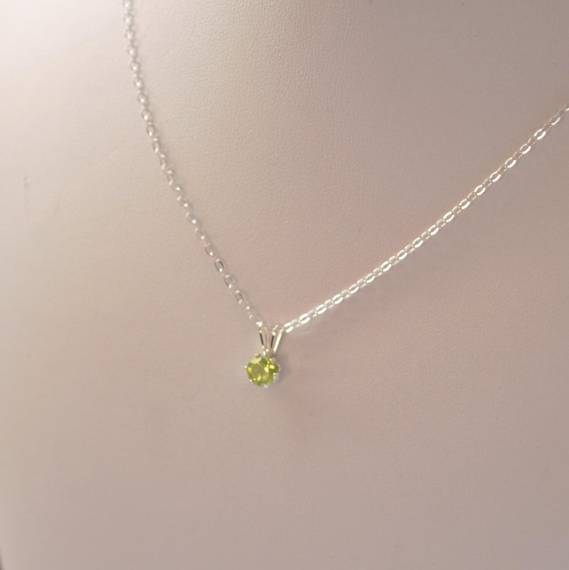 Classic Peridot Pendant Necklace in Sterling Silver