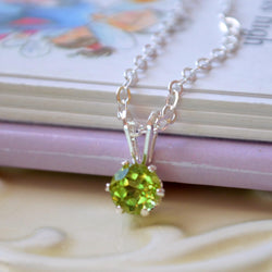 Classic Peridot Pendant Necklace in Sterling Silver