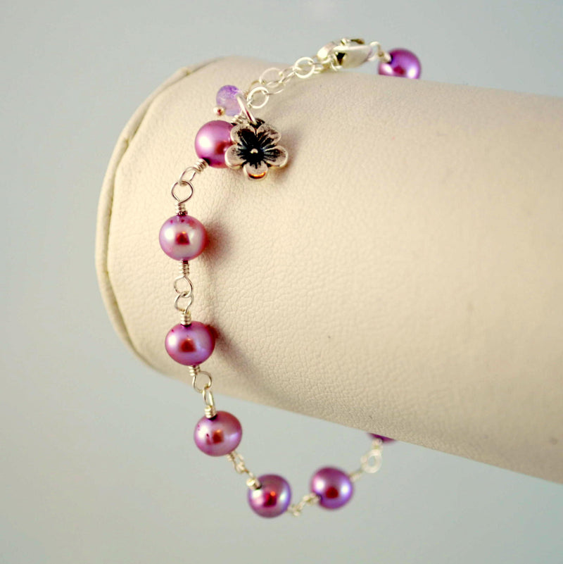 Lavender Pearl Bracelet for Flower Girls
