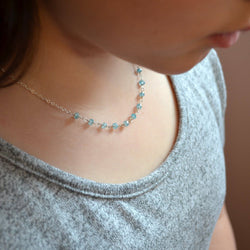 Blue Zircon Necklace for Child